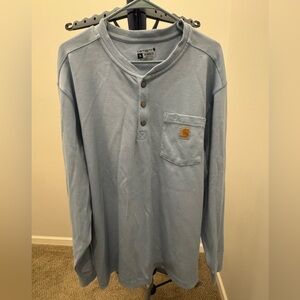 Carhartt Men's relaxed Fit Heavyweight Long-Sleeve Hly Shirt light blue size XL